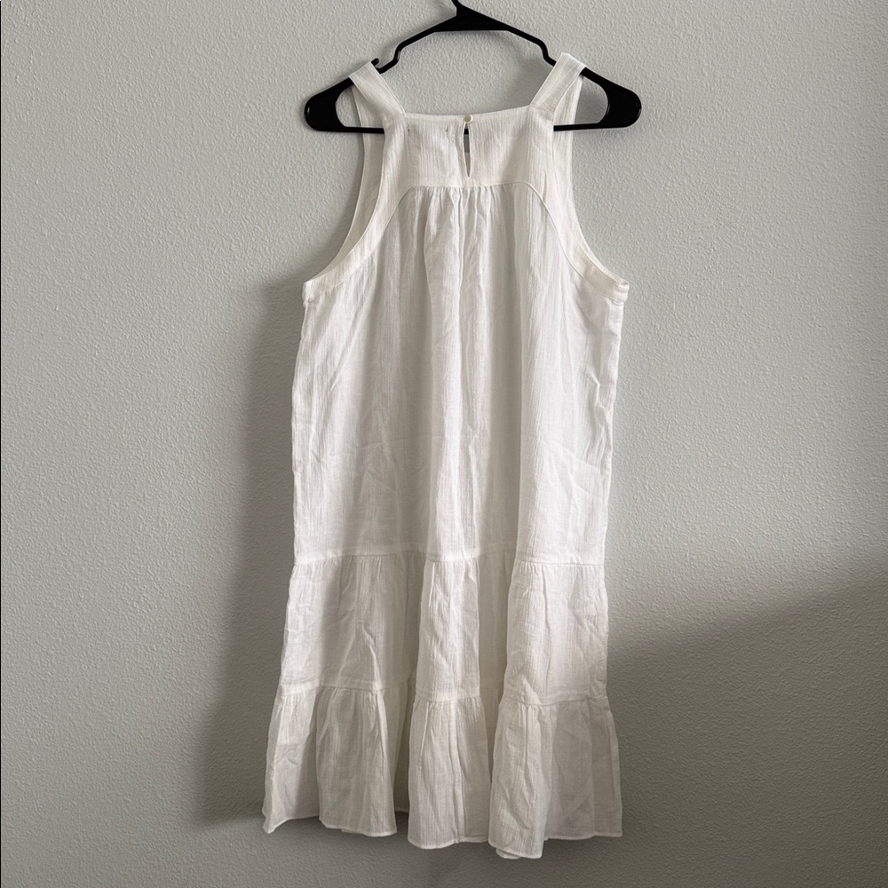 J.Crew White Cotton Tiered Mini Dress Sleeveless Size Medium NWT - Picture 2 of 7